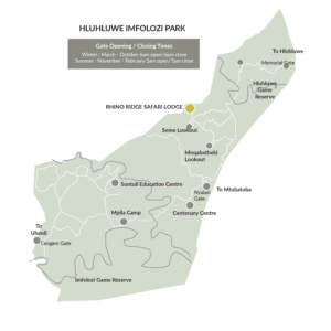 Map to Rhino Ridge Safari Lodge